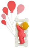 Set of 6 edible sugar decorations, Happiness