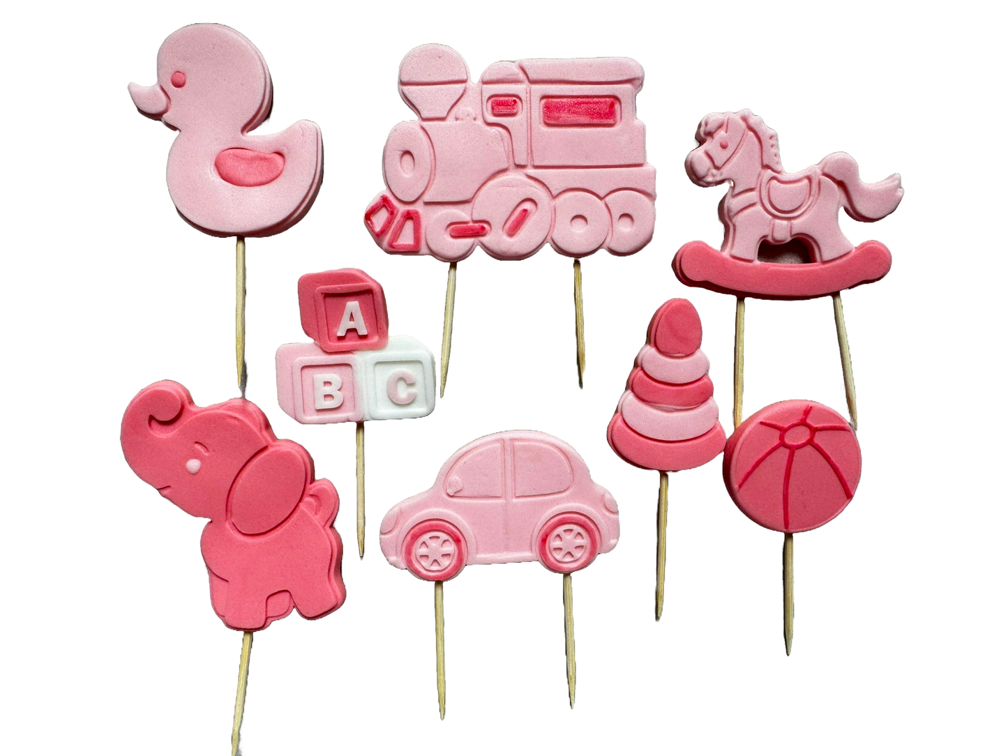 Lot de 8 décorations comestibles en sucre, Jouets