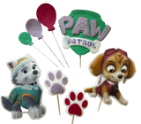 Lot de 8 décorations comestibles en pâte à sucre, Paw Patrol