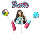 Lot de 6 décorations comestibles en pâte à sucre, Barbie