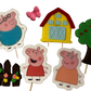 Lot de 7 décorations comestibles en pâte à sucre, Peppa Pig