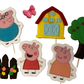 Lot de 7 décorations comestibles en pâte à sucre, Peppa Pig