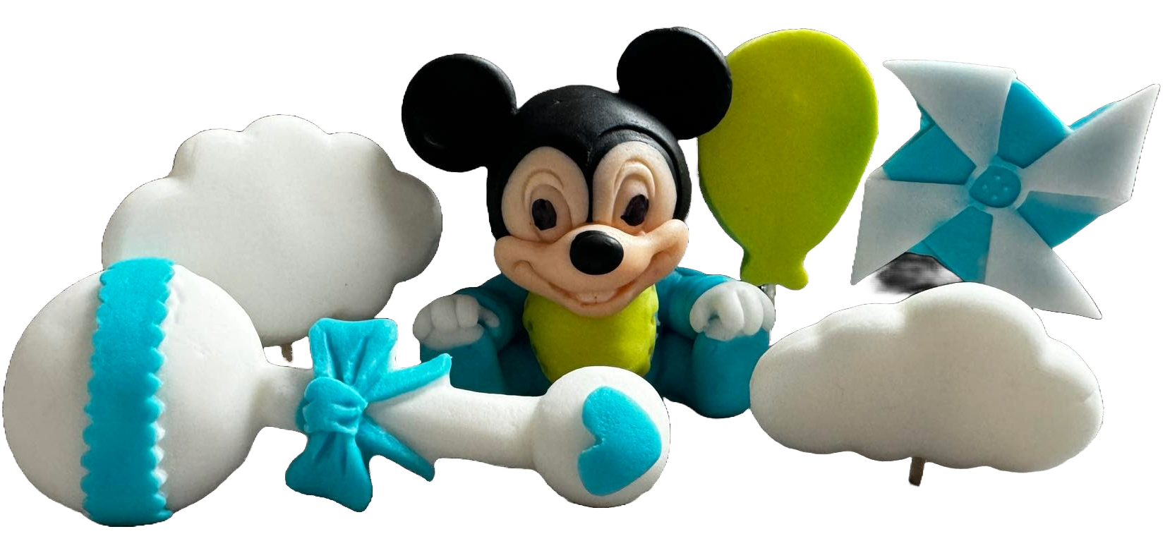 Set 6 decoratiuni comestibile din zahar, Mickey Mouse - Naty Shop 