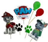 Lot de 7 décorations comestibles en pâte à sucre, Paw Patrol