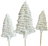 Lot de 3 décorations comestibles en sucre, Sapins d'hiver