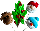 Lot de 4 décorations comestibles en pâte à sucre, toppers de Noël, renne, bonhomme de neige, sapin et père Noël