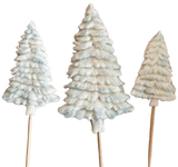 Lot de 3 décorations comestibles en sucre, Sapins d'hiver