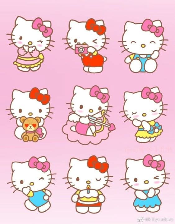 Imagine comestibila, vafa sau icing, format A4, Hello Kitty - Naty Shop 