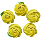 Lot de 5 décorations comestibles en meringue, Fleurs jaunes