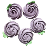 Lot de 5 décorations comestibles en meringue, Fleurs violettes