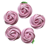 Lot de 5 décorations comestibles en meringue, Fleurs rose clair