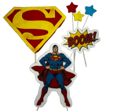 Lot de 6 décorations comestibles en pâte à sucre, Superman