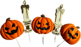 Lot de 5 décorations comestibles en pâte à sucre, Halloween, citrouilles et bougies