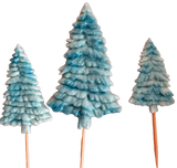 Lot de 3 décorations comestibles en sucre, Sapins d'hiver