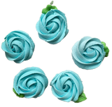 Lot de 5 décorations comestibles en meringue, Fleurs bleues