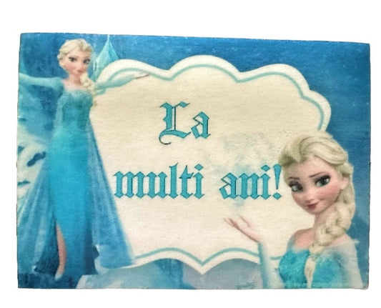 Decoratiune comestibila din zahar, Elsa - "La multi ani!" - Nati Shop