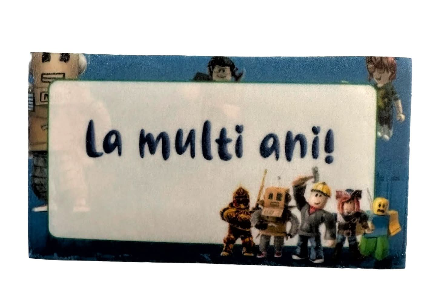 Decoratiune comestibila din zahar, Roblox - "La multi ani!" - Nati Shop