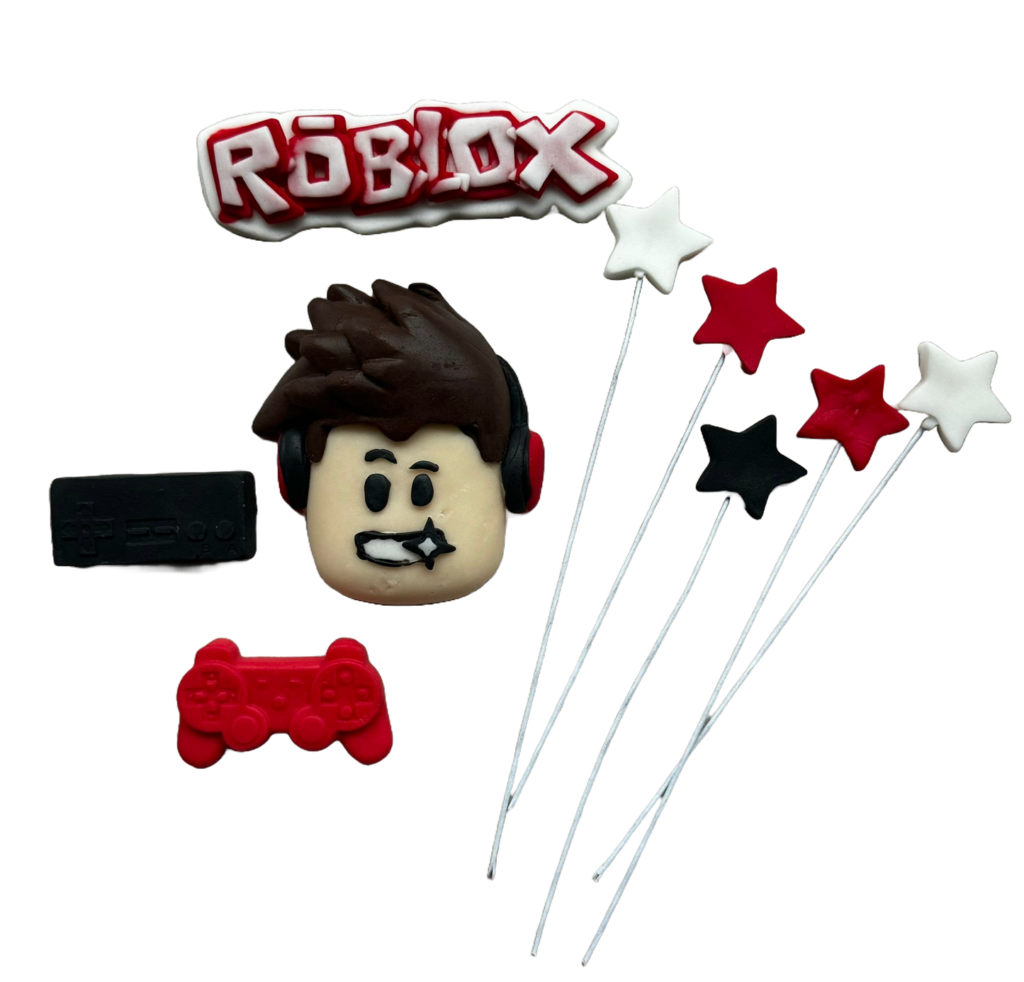 Ensemble de 9 décorations comestibles en sucre, Roblox