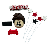 Ensemble de 9 décorations comestibles en sucre, Roblox