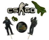 Lot de 6 décorations comestibles en pâte à sucre, Counter-Strike : Global Offensive (CS:GO)