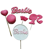 Set of 6 edible sugar decorations, Barbie