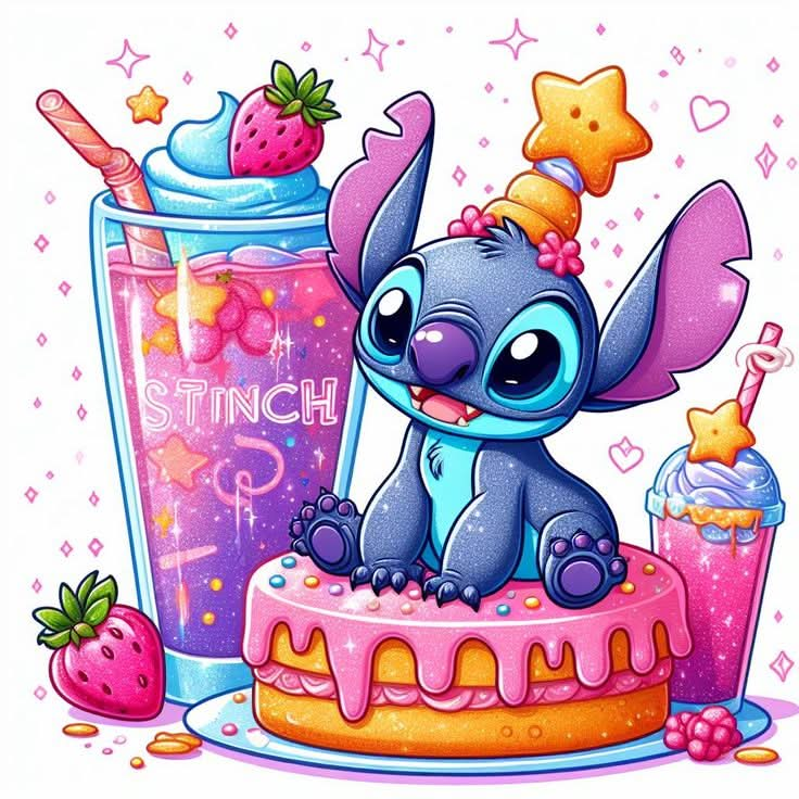 Imagine comestibila, vafa sau icing, format A4, Lilo and Stitch - Nati Shop