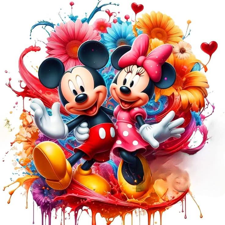 Imagine comestibila, vafa sau icing, format A4, Mickey si Minnie Mouse - Nati Shop