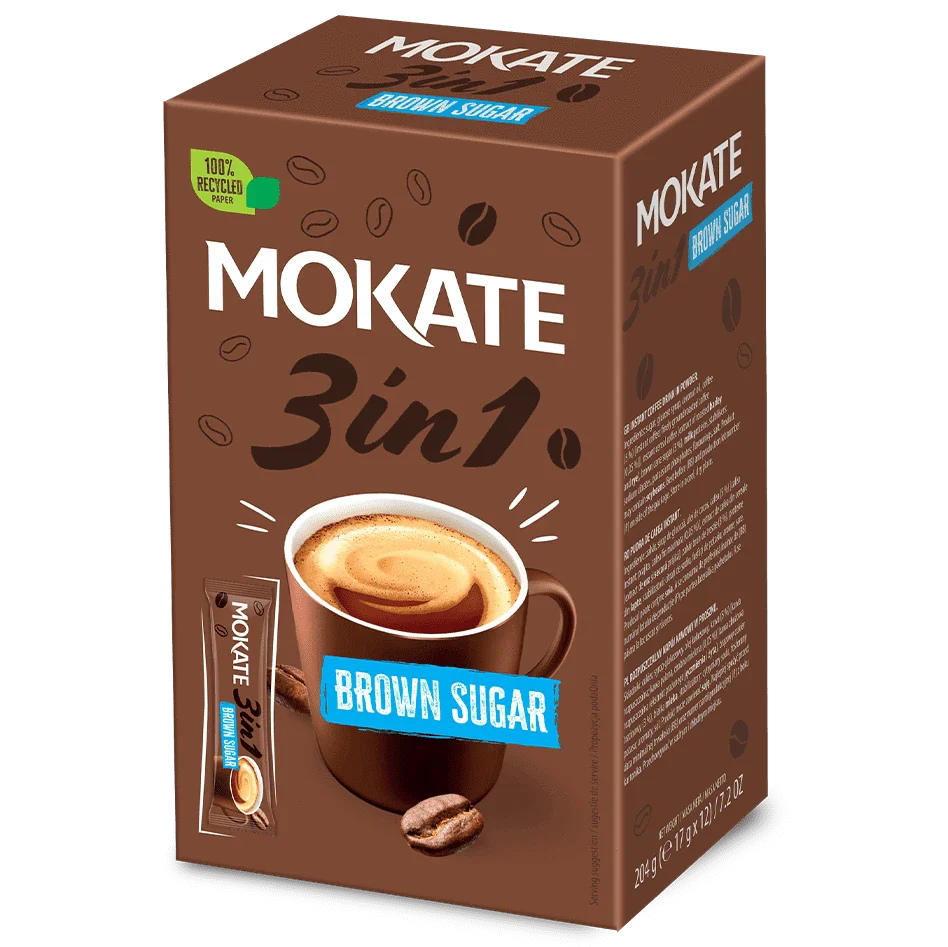 MOKATE 3in1 Brown Sugar Instant Coffee Sachet 24x17g